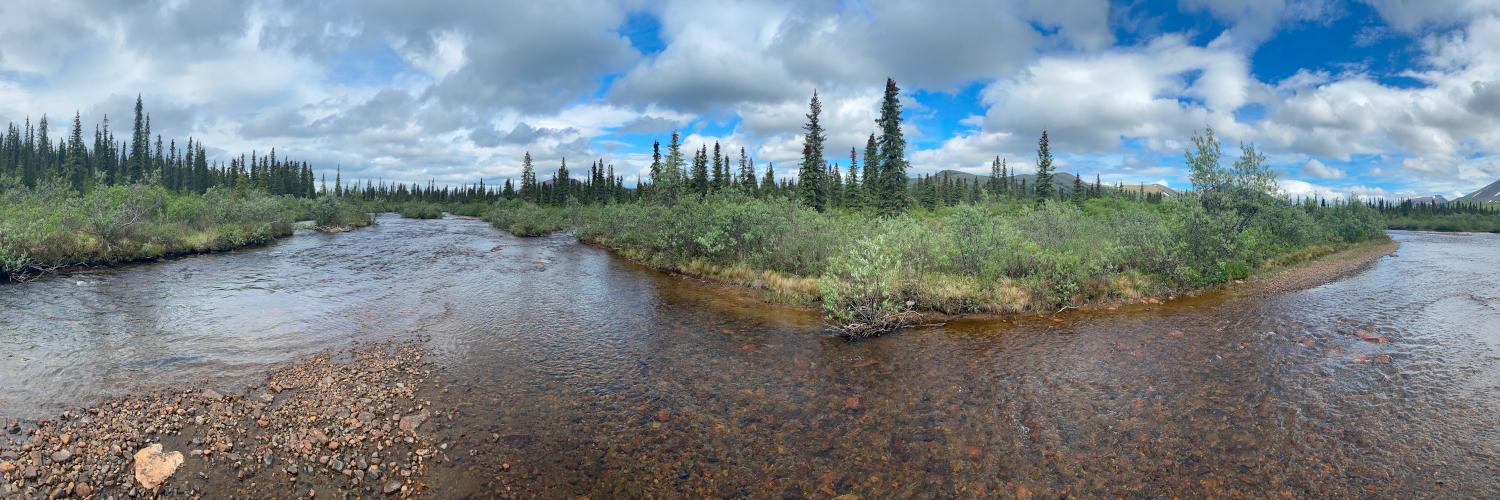  Panoramic photo of stream in Western Alaska