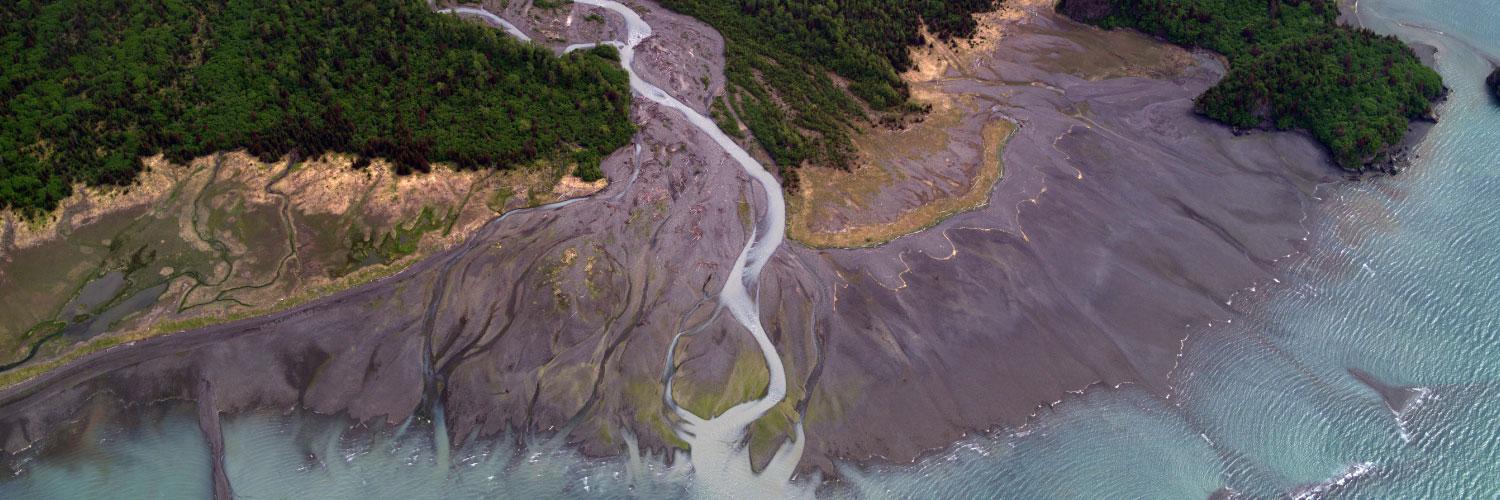 Aerial photo of Kachemak Bay Intertidal zone