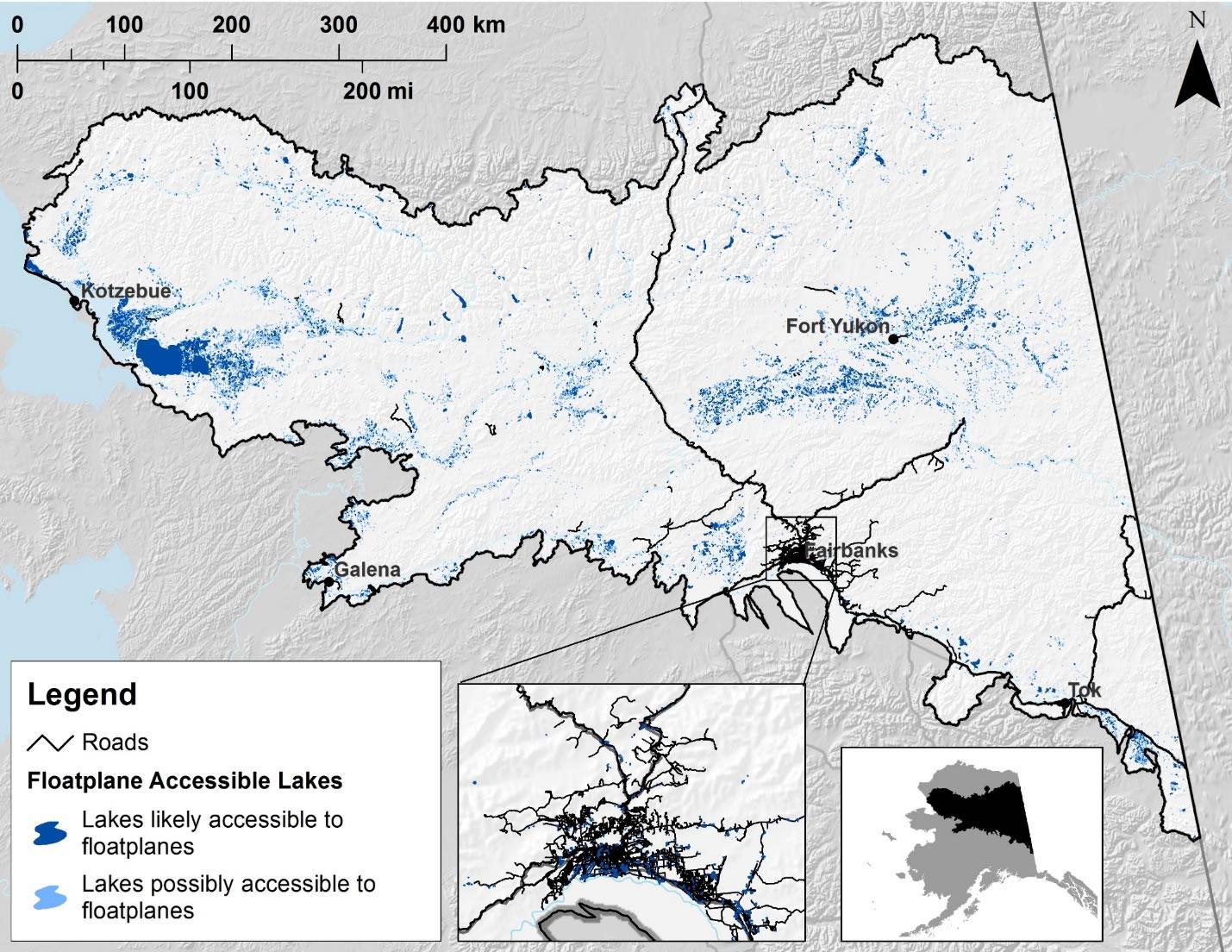Floatplane accessible lakes susceptible to Elodea introduction