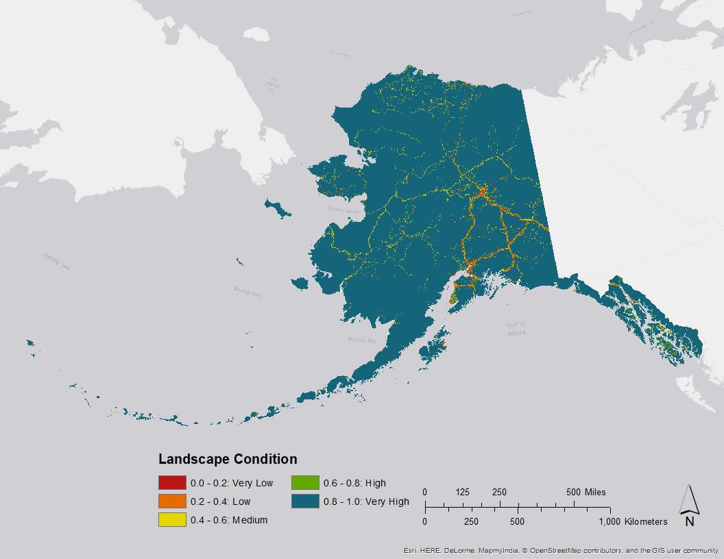 Estimated current landscape condition for Alaska